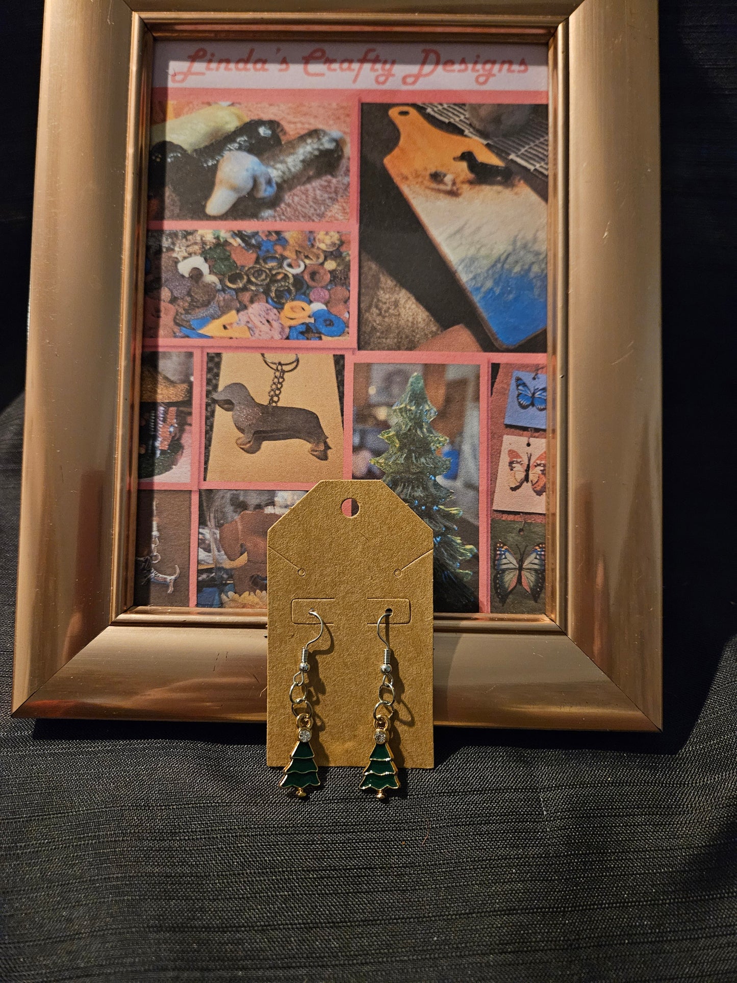 Holiday Metal Earrings (Hooks) - Green Trees #1311