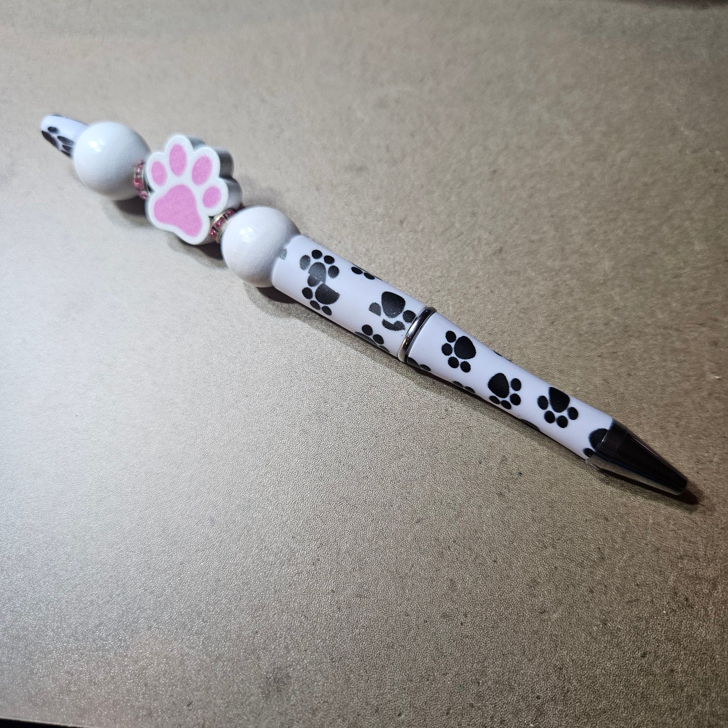 Paw Print Pen - White, Black and Pink - #1417