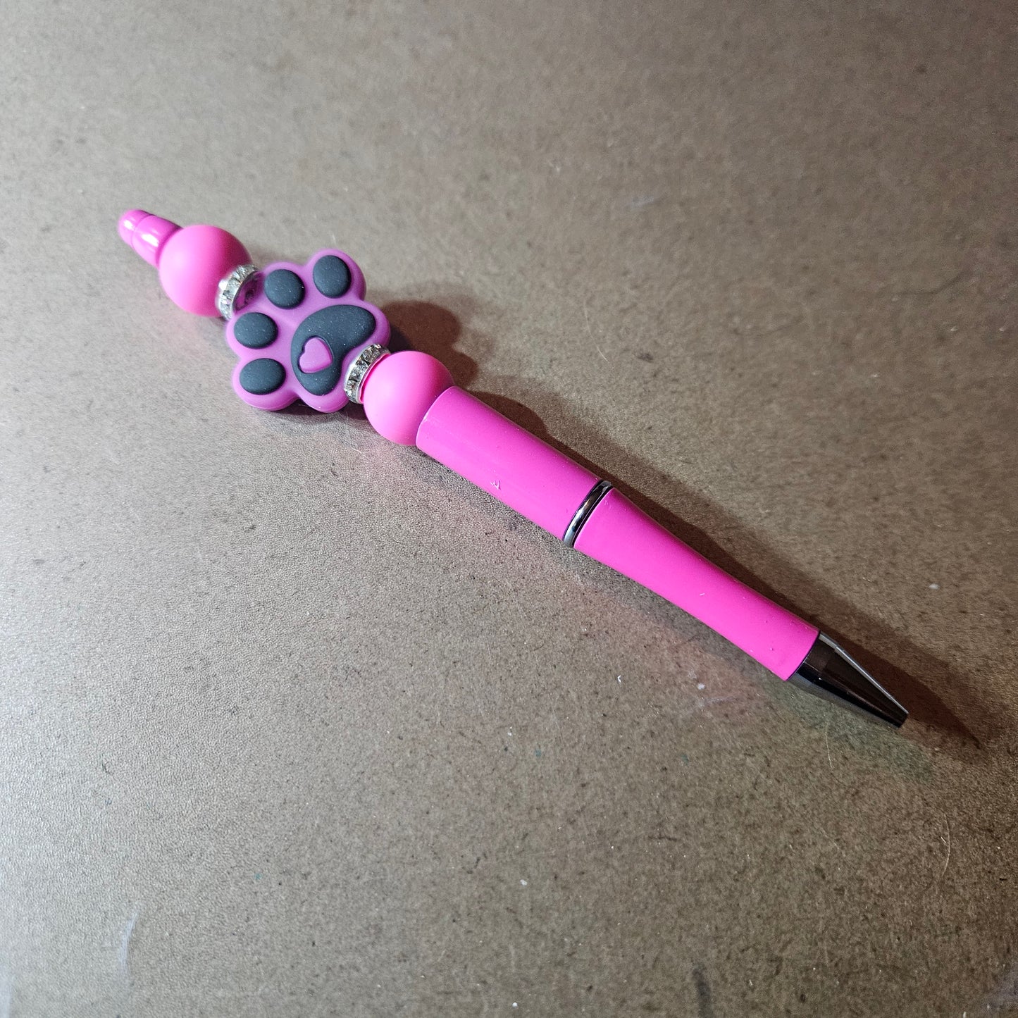 Paw Print Pen - Pink and Black #1429