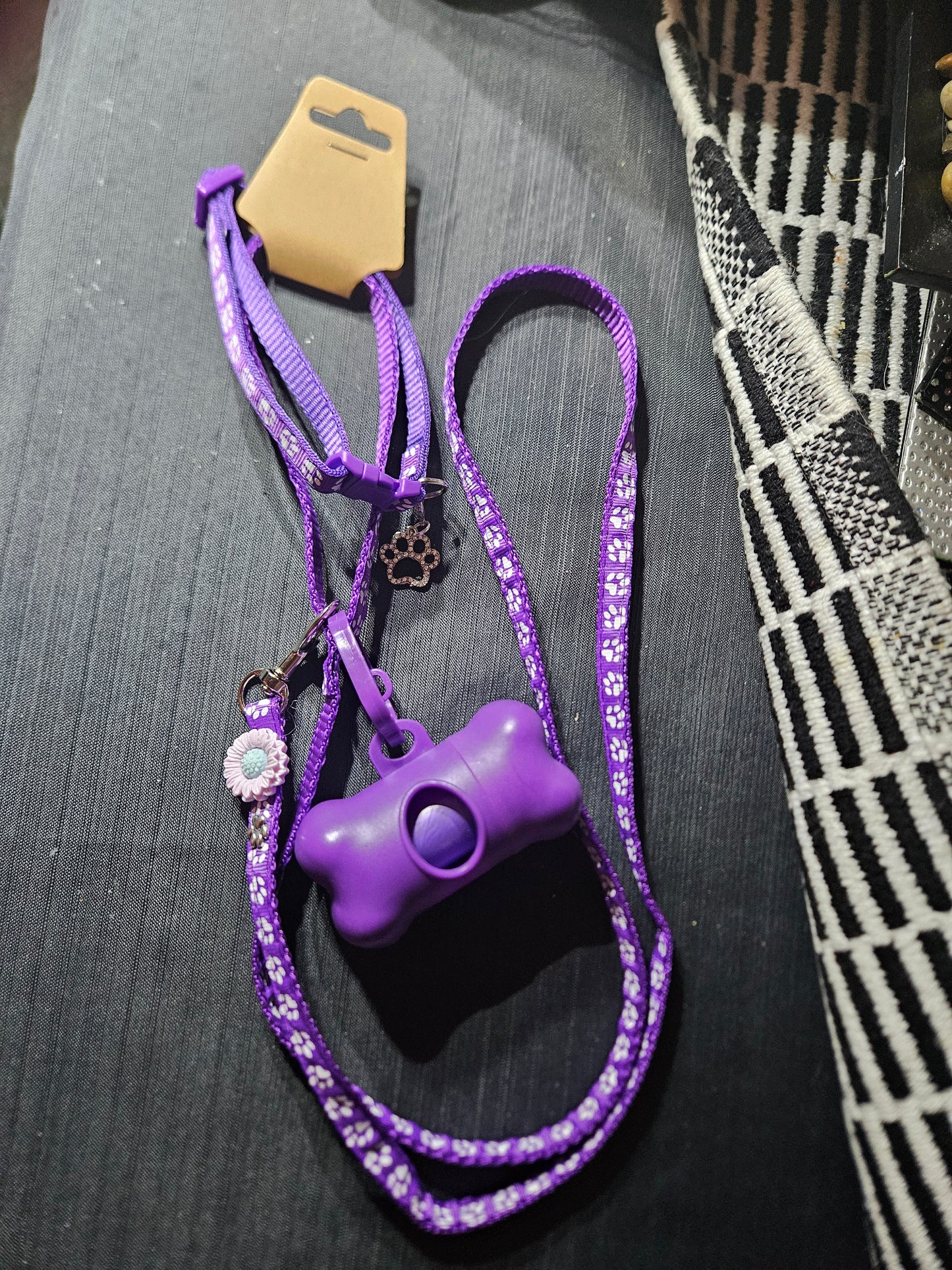 Leash, Collar, and Poop Bag Set - Purple #1397