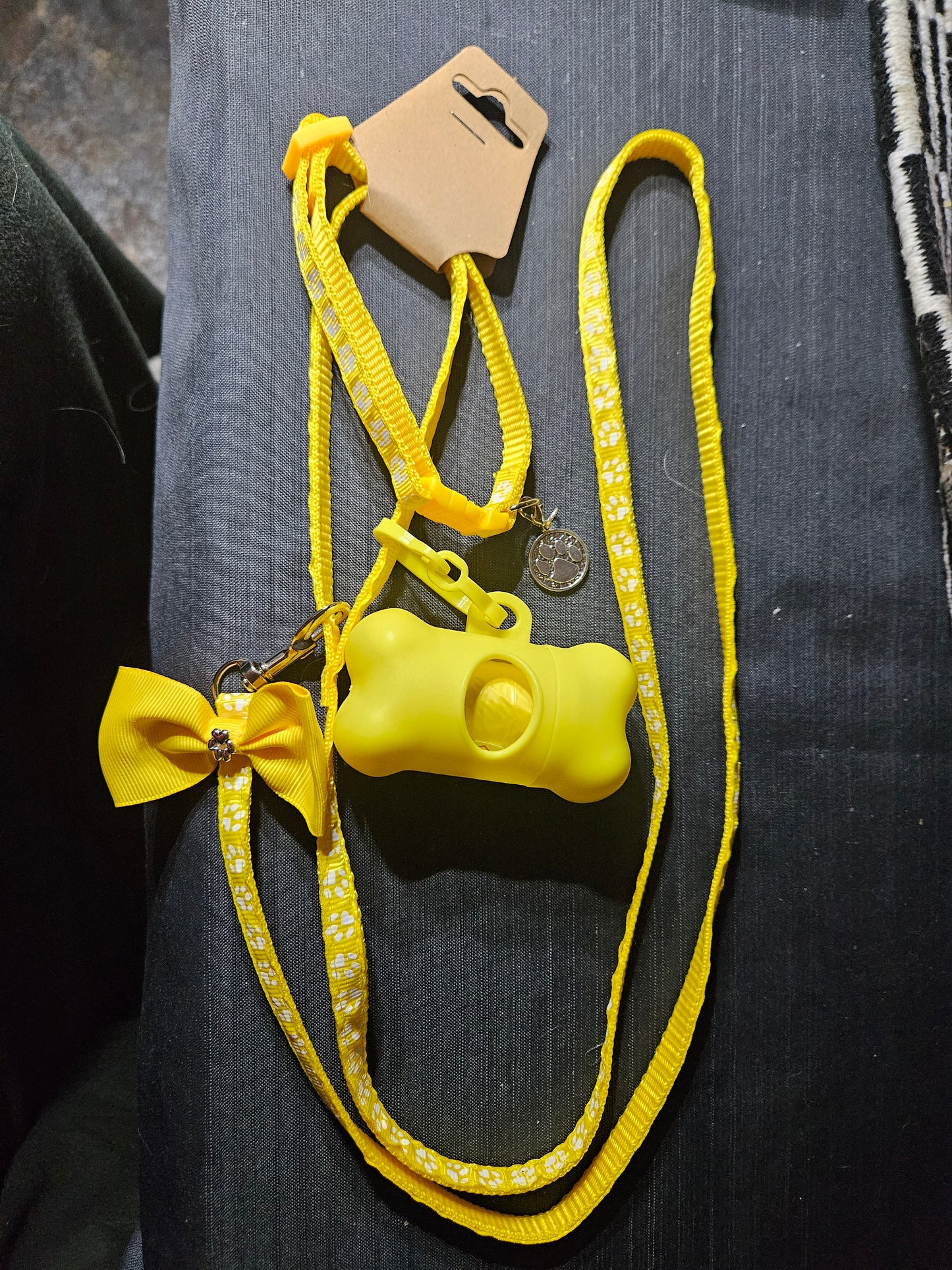 Leash, Collar, and Poop Bag Set - Yellow #1406