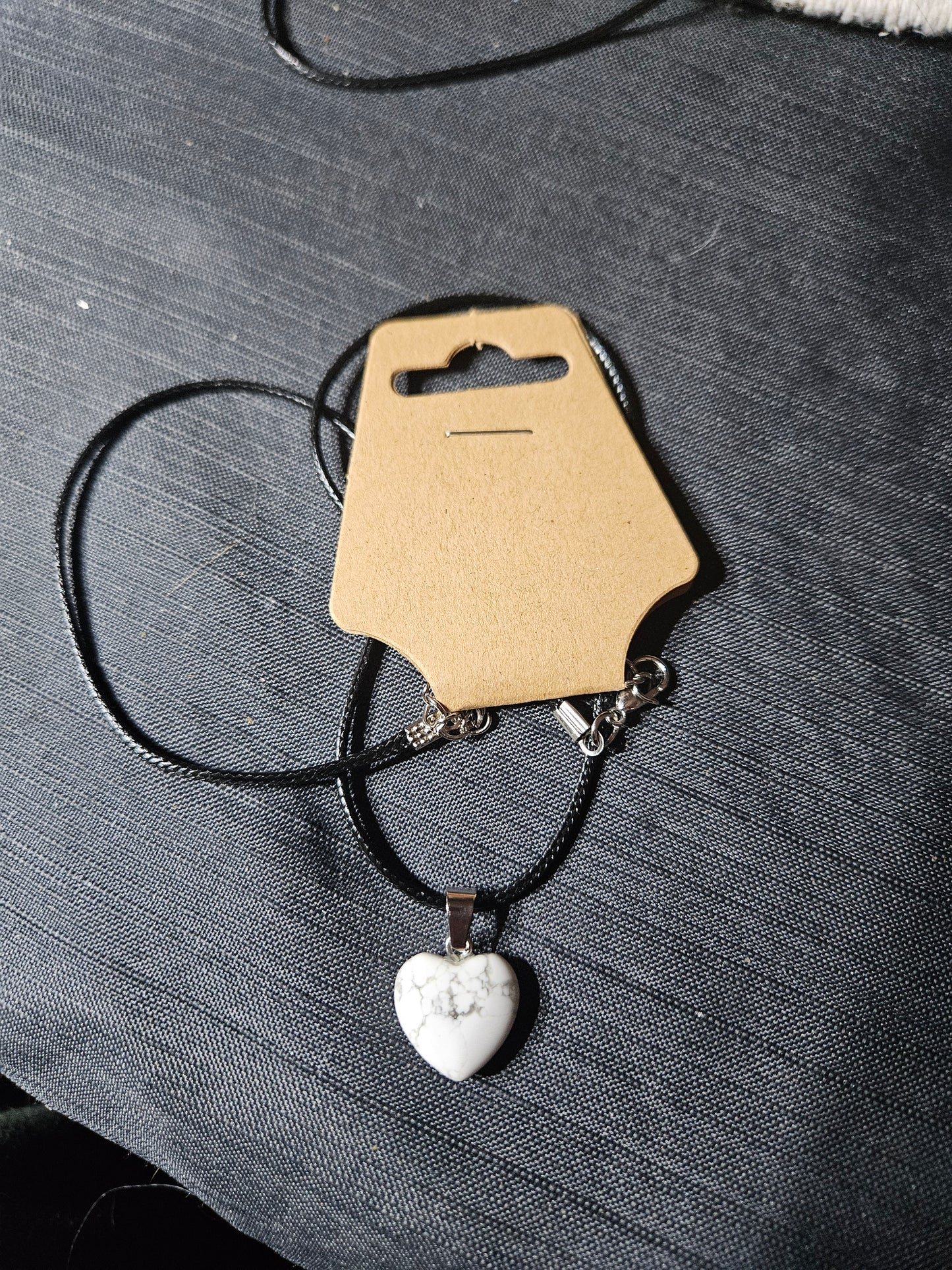 Leather Rope Necklace With Stone #1430