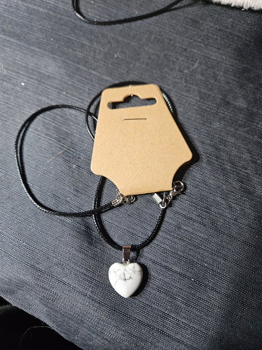 Leather Rope Necklace With Stone #1430