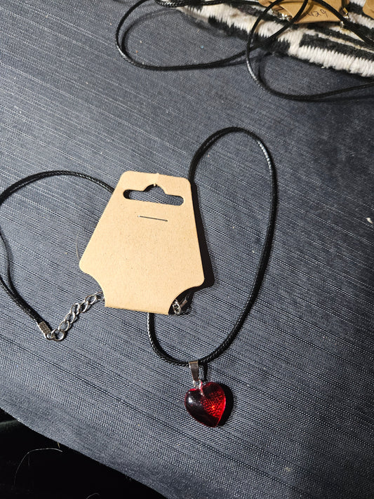 Leather Rope Necklace With Stone #1431