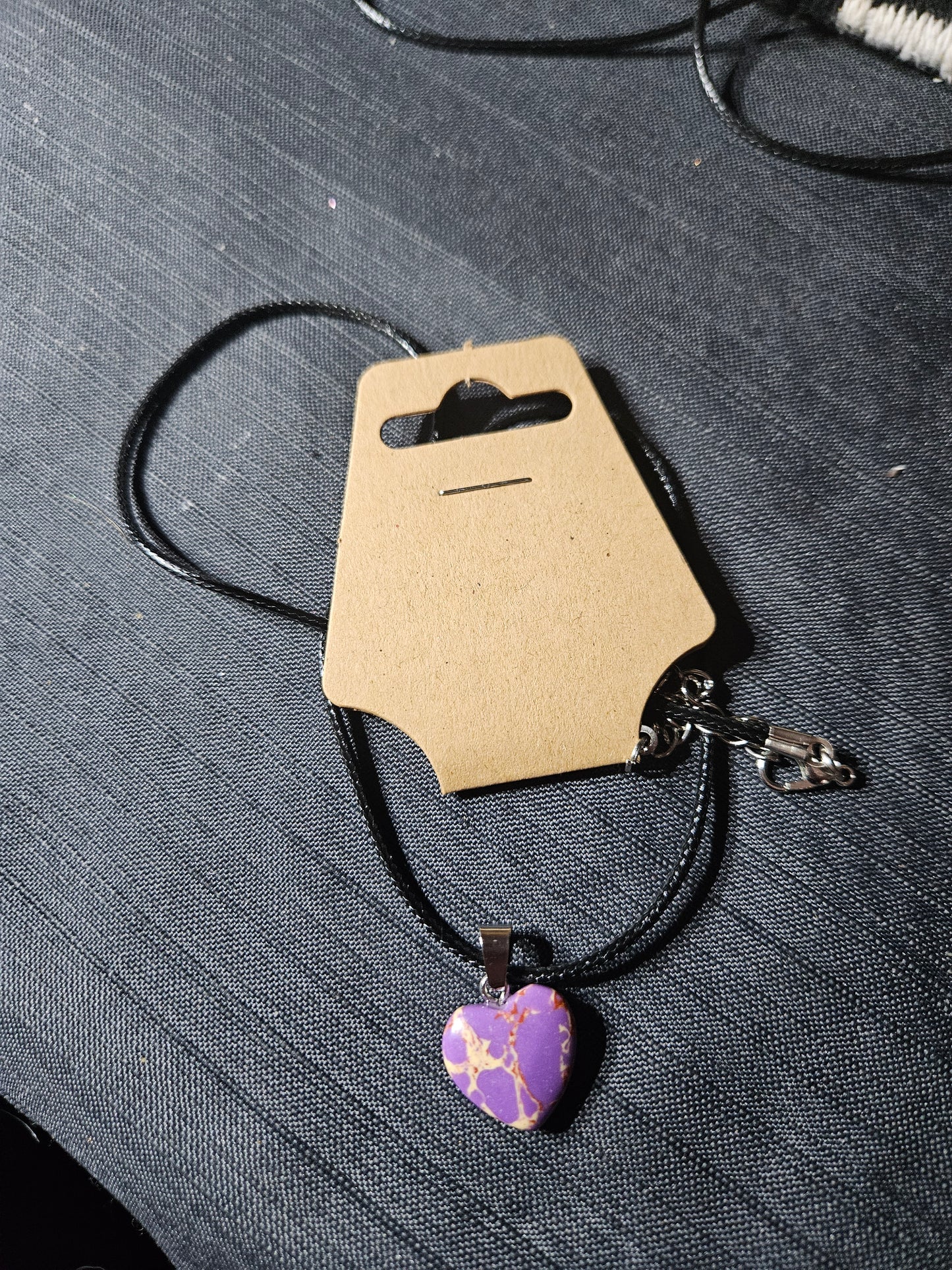 Leather Rope Necklace With Stone #1433