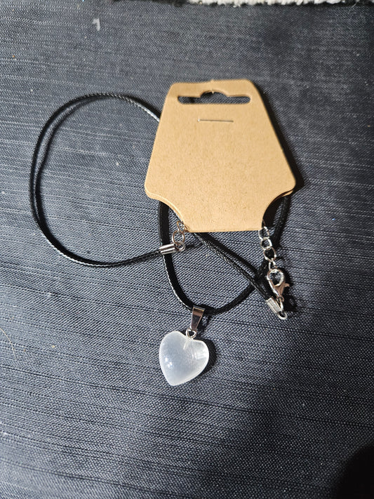 Leather Rope Necklace With Stone #1436