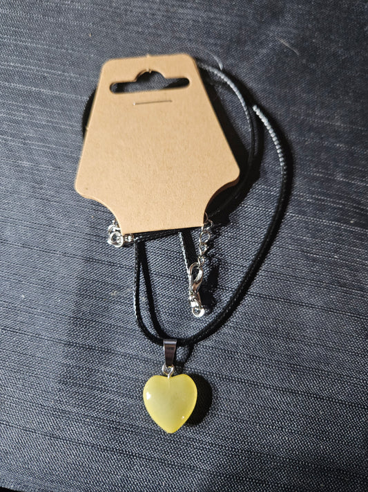 Leather Rope Necklace With Stone #1438