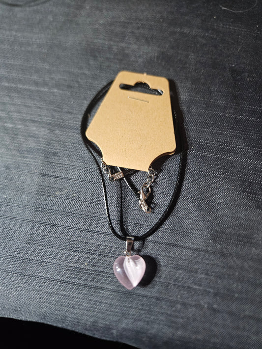Leather Rope Necklace With Stone #1439