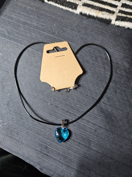 Leather Rope Necklace With Stone #1442