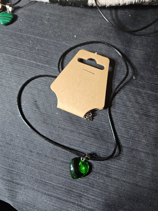 Leather Rope Necklace With Stone #1443