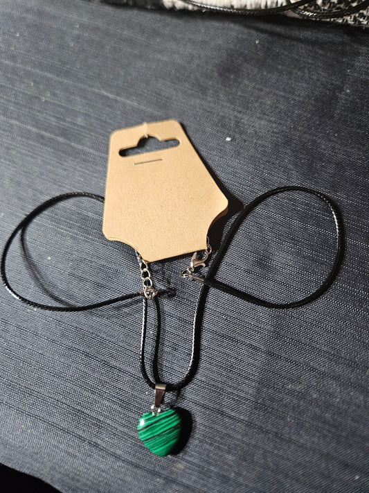 Leather Rope Necklace With Stone #1444