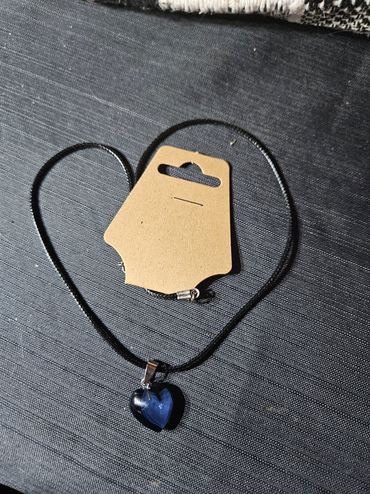 Leather Rope Necklace With Stone #1445