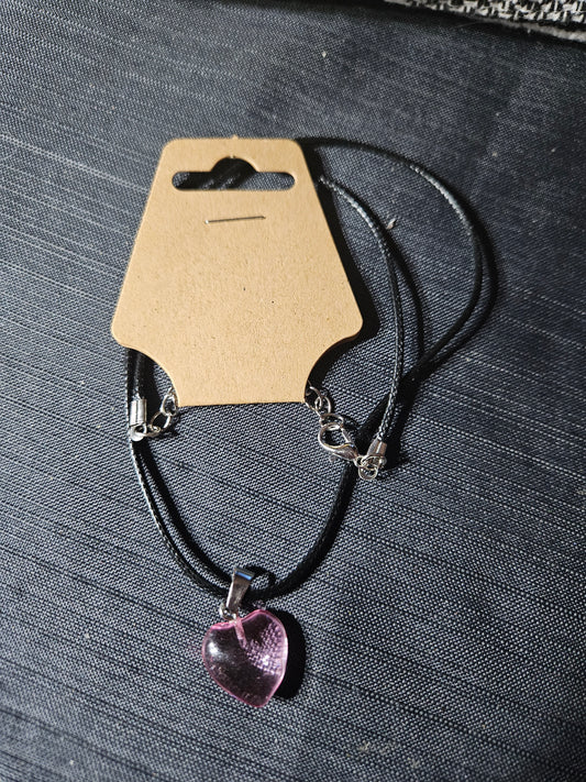 Leather Rope Necklace With Stone #1446