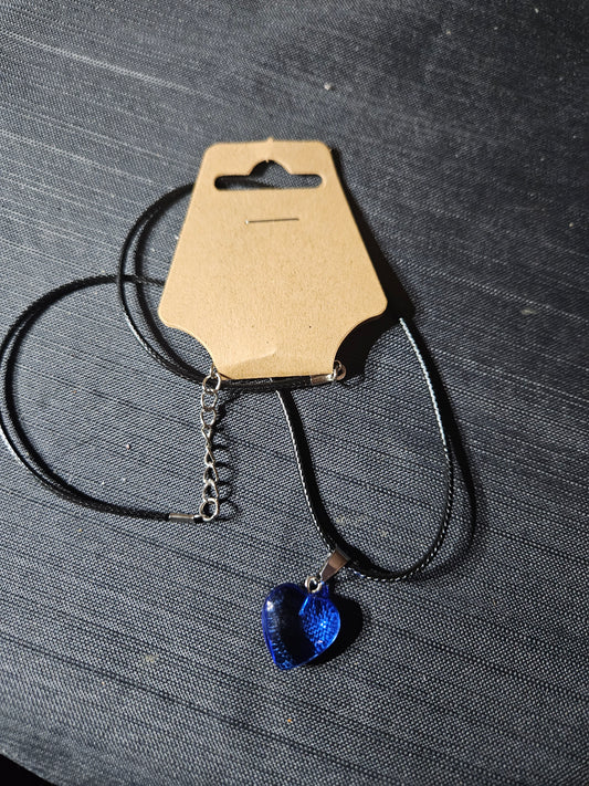Leather Rope Necklace With Stone #1449