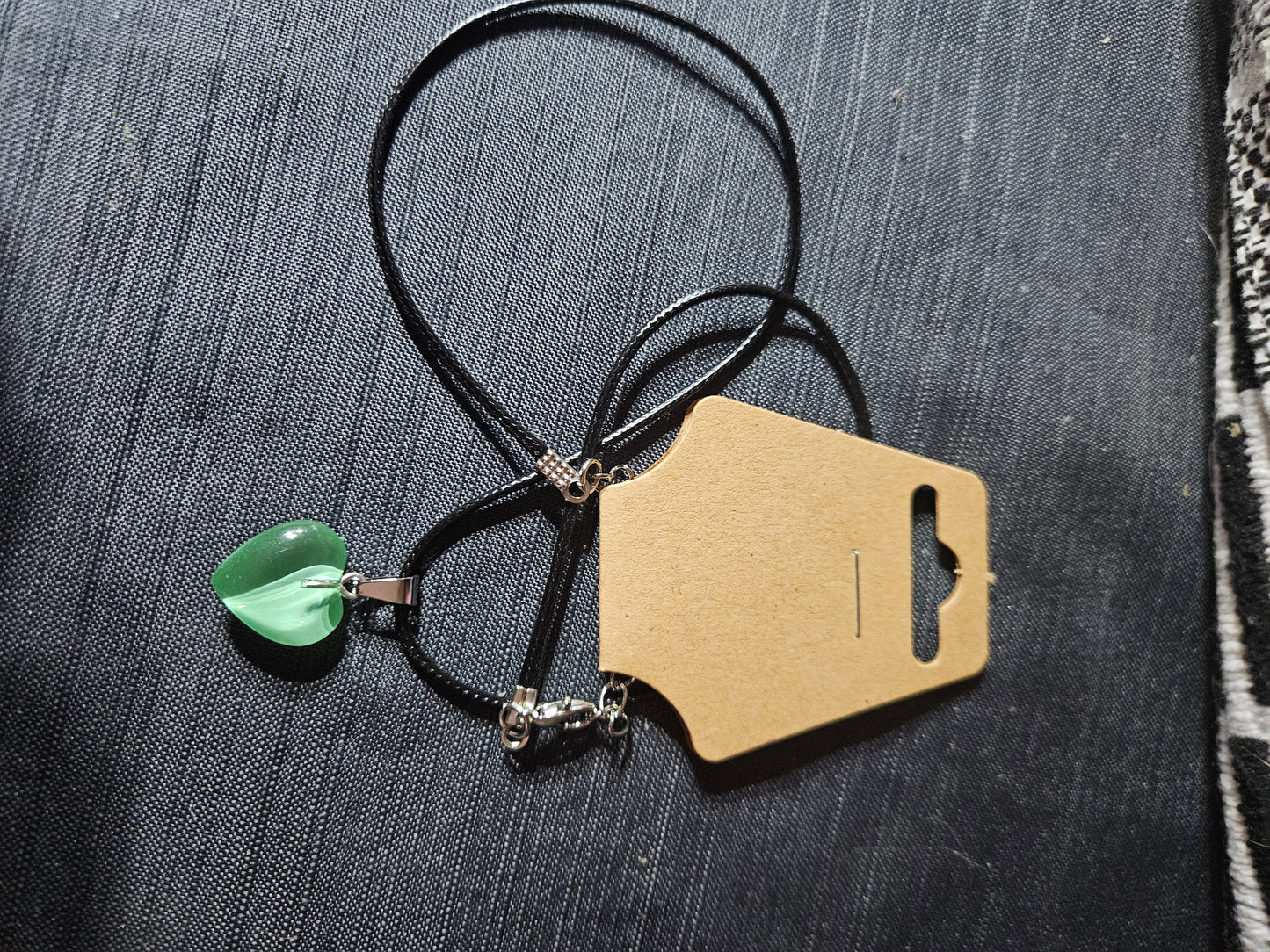 Leather Rope Necklace With Stone #1451