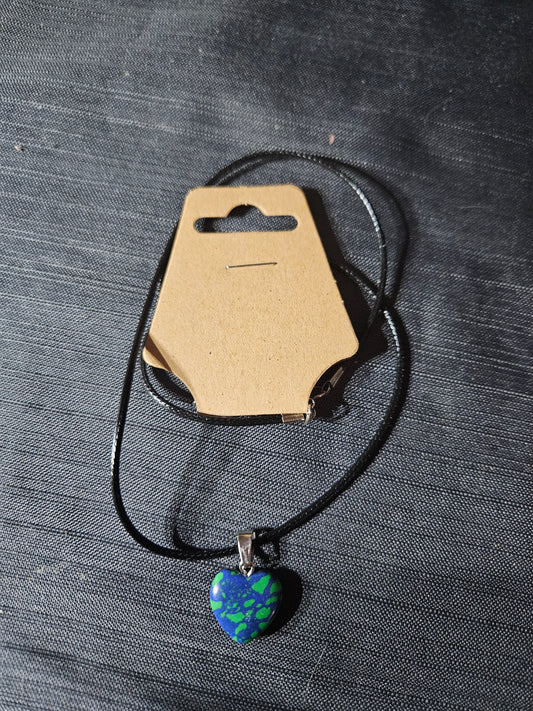 Leather Rope Necklace With Stone #1452