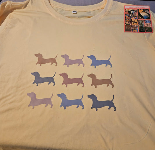 T-Shirt - Nine Walking Dachshunds - 3XL #1032