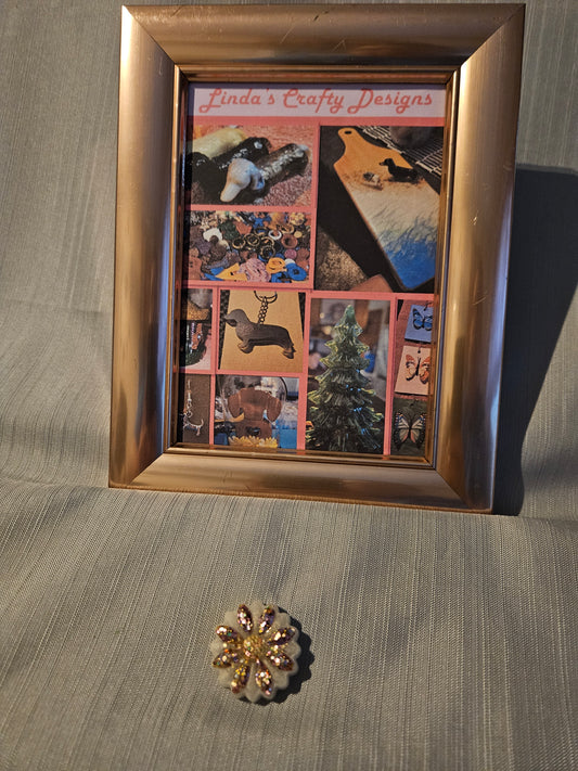 Resin Magnets - Gold Flower #863. 864