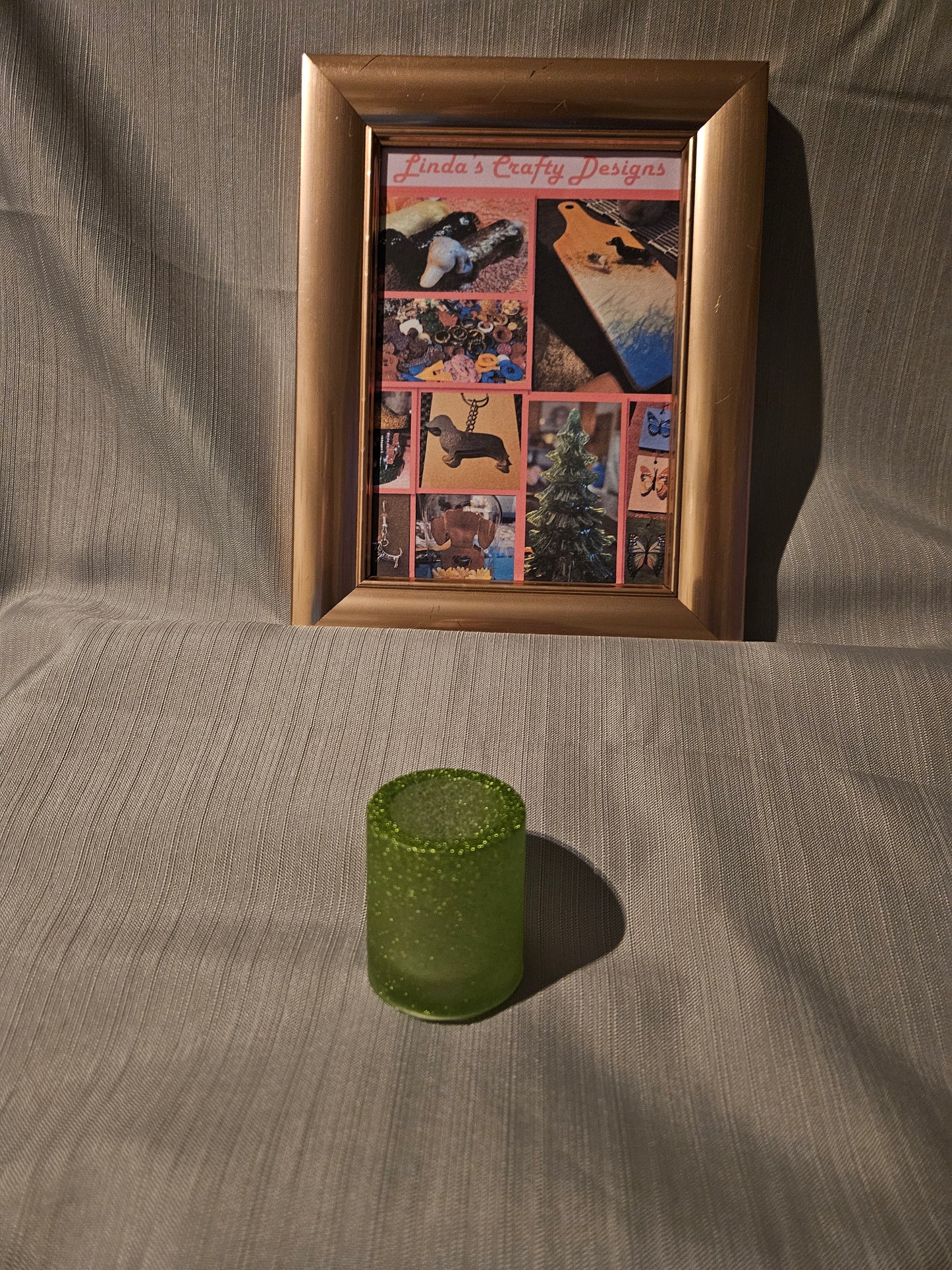 Resin Shot Glass - Green Sparkles #845