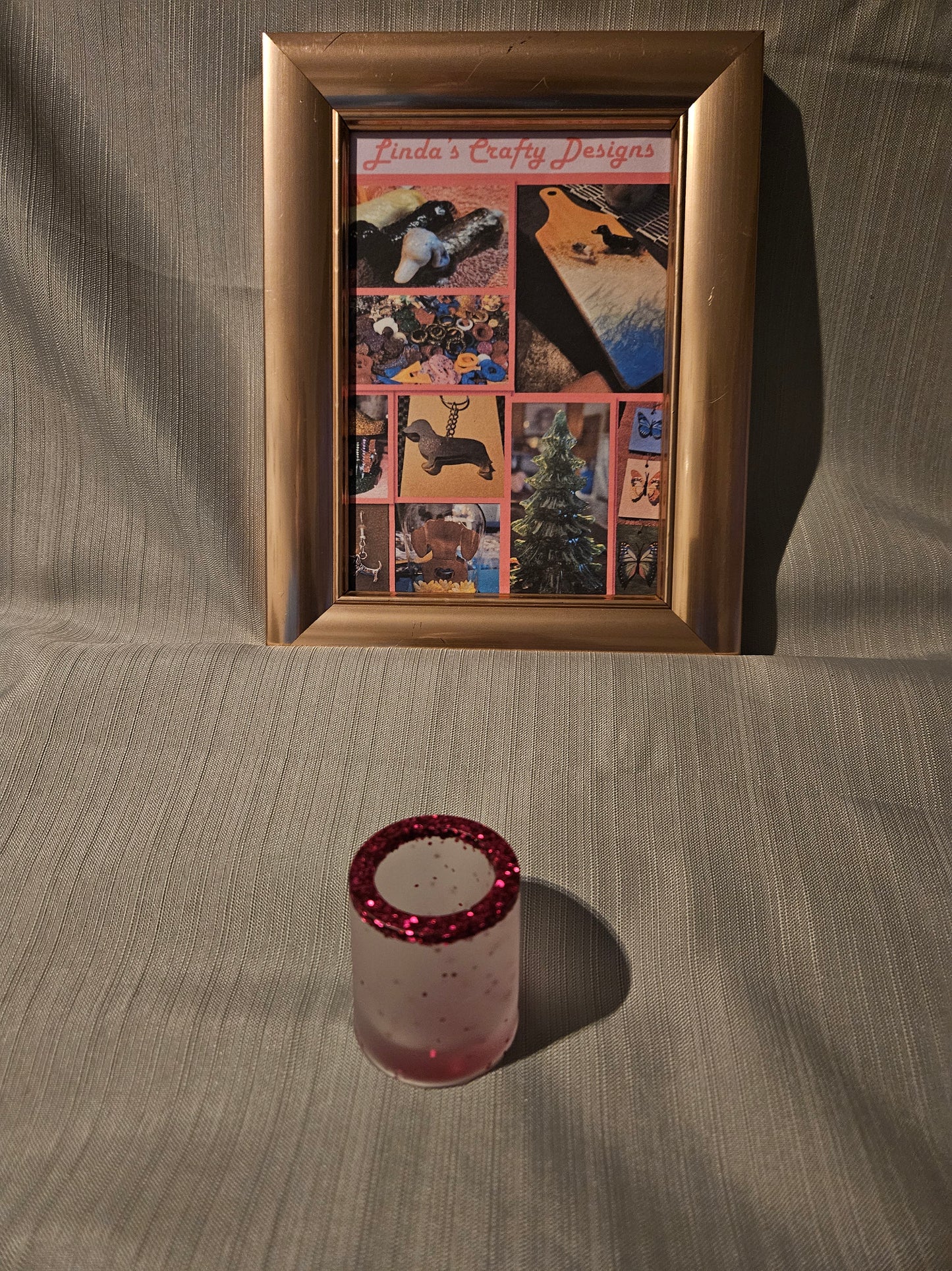 Resin Shot Glass - Red Sparkles #849
