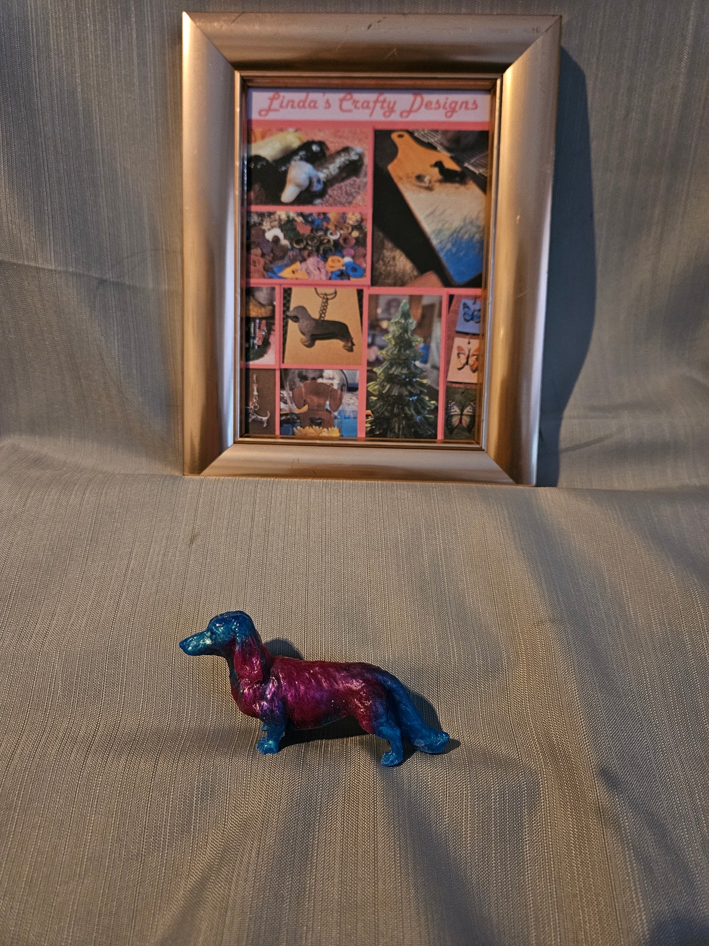 Resin Figurine - Long Haired Mini Dachshund #955