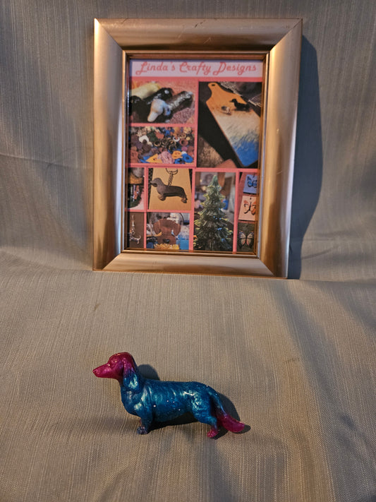 Resin Figurine - Long Haired Mini Dachshund #956