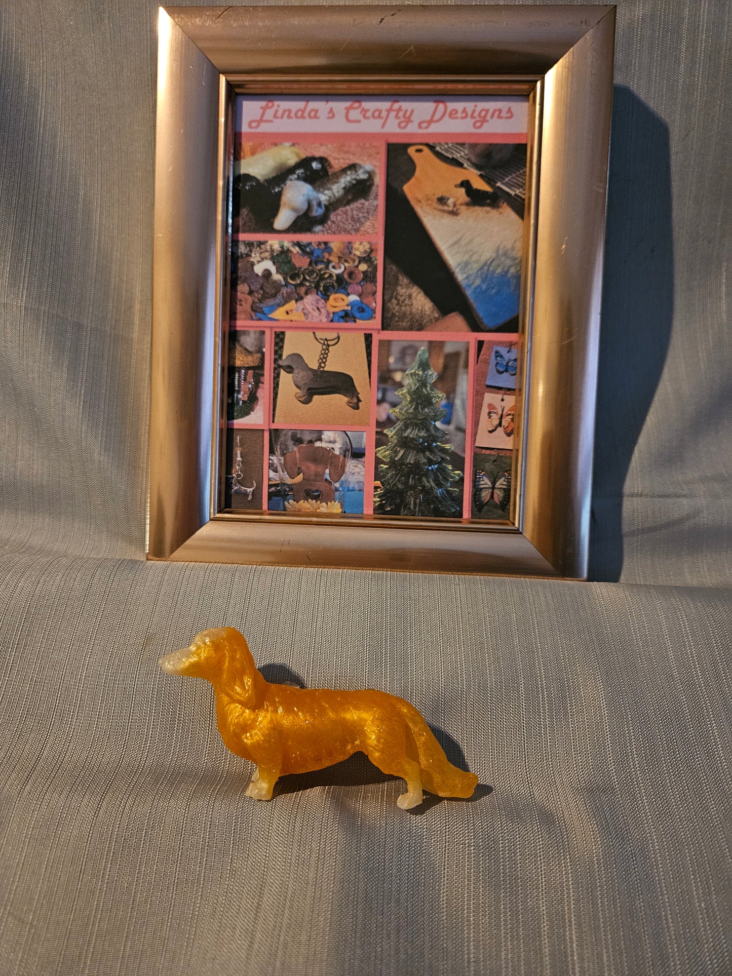 Resin Figurine - Long Haired Mini Dachshund #957
