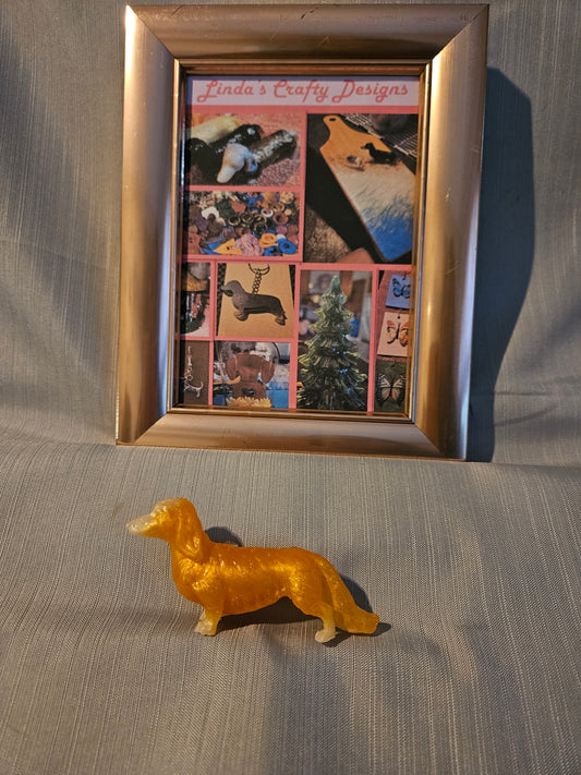 Resin Figurine - Long Haired Mini Dachshund #957