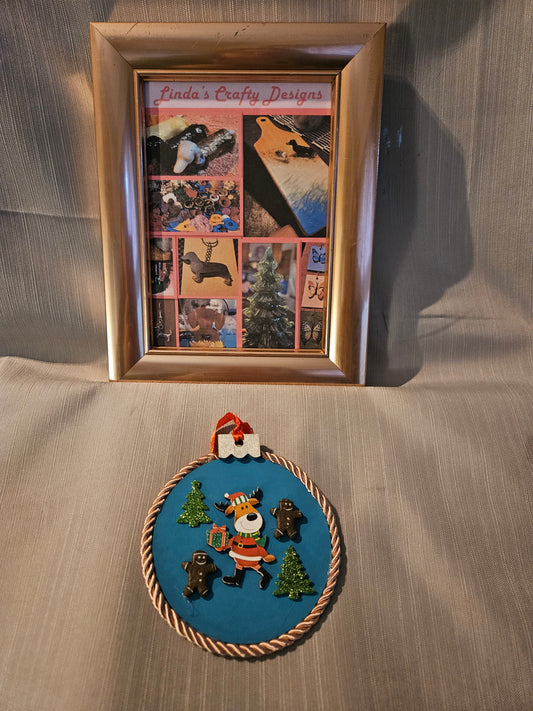 Wood Ornament - Holiday Reindeer #518