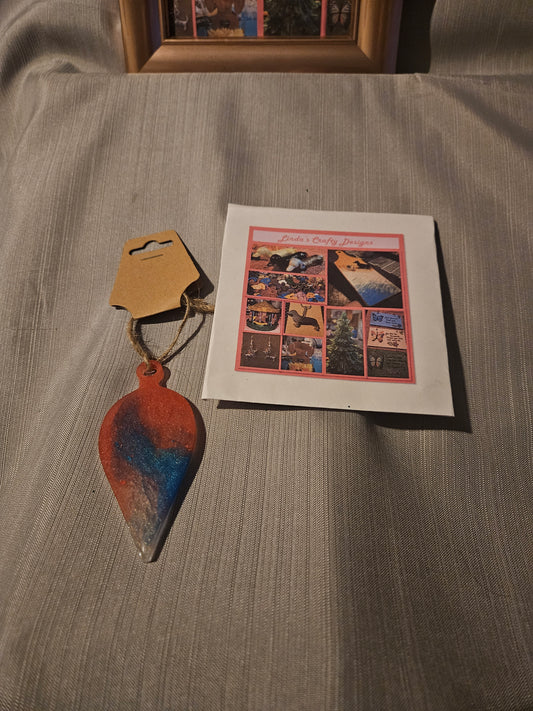 Resin Ornament - Pink White and Blue 5 #578