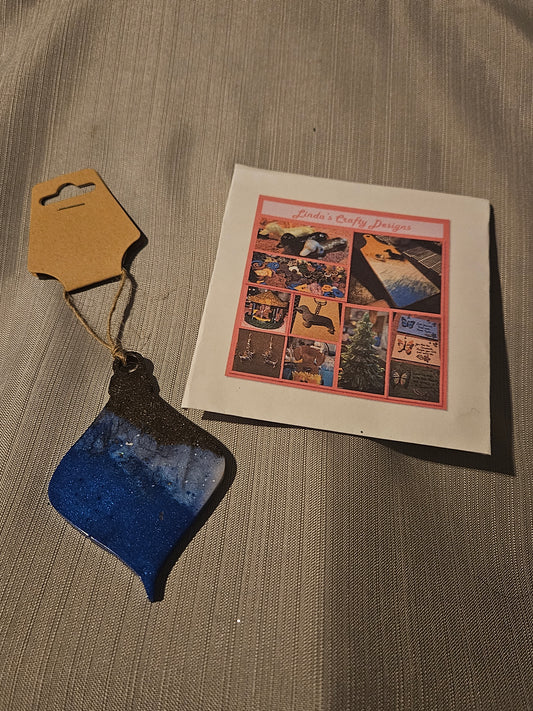 Resin Ornament - Blue White and Gold 4 #559