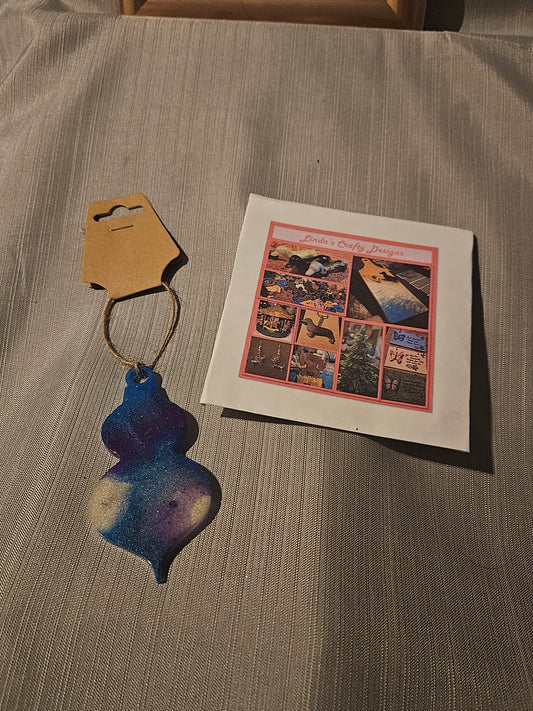 Resin Ornament - Blue White and Purple 1 #568