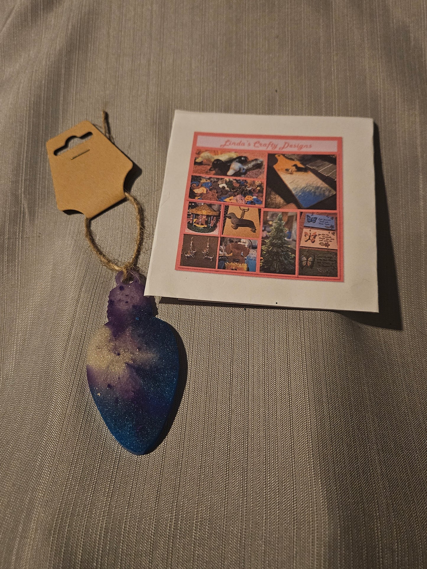 Resin Ornament - Blue White and Purple 3 #570