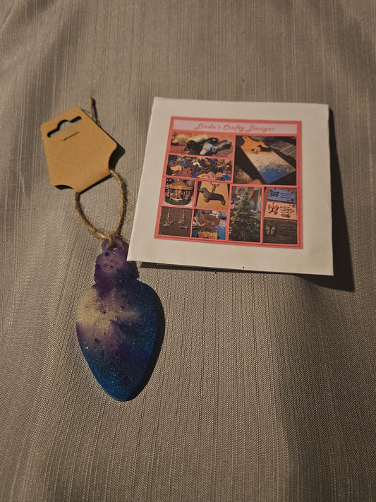 Resin Ornament - Blue White and Purple 3 #570
