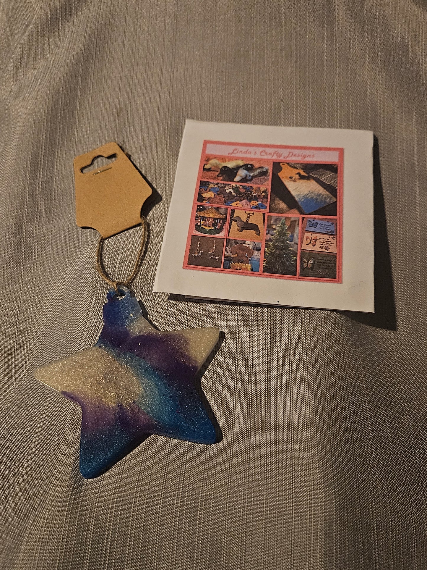 Resin Ornament - Blue White and Purple 6 #573