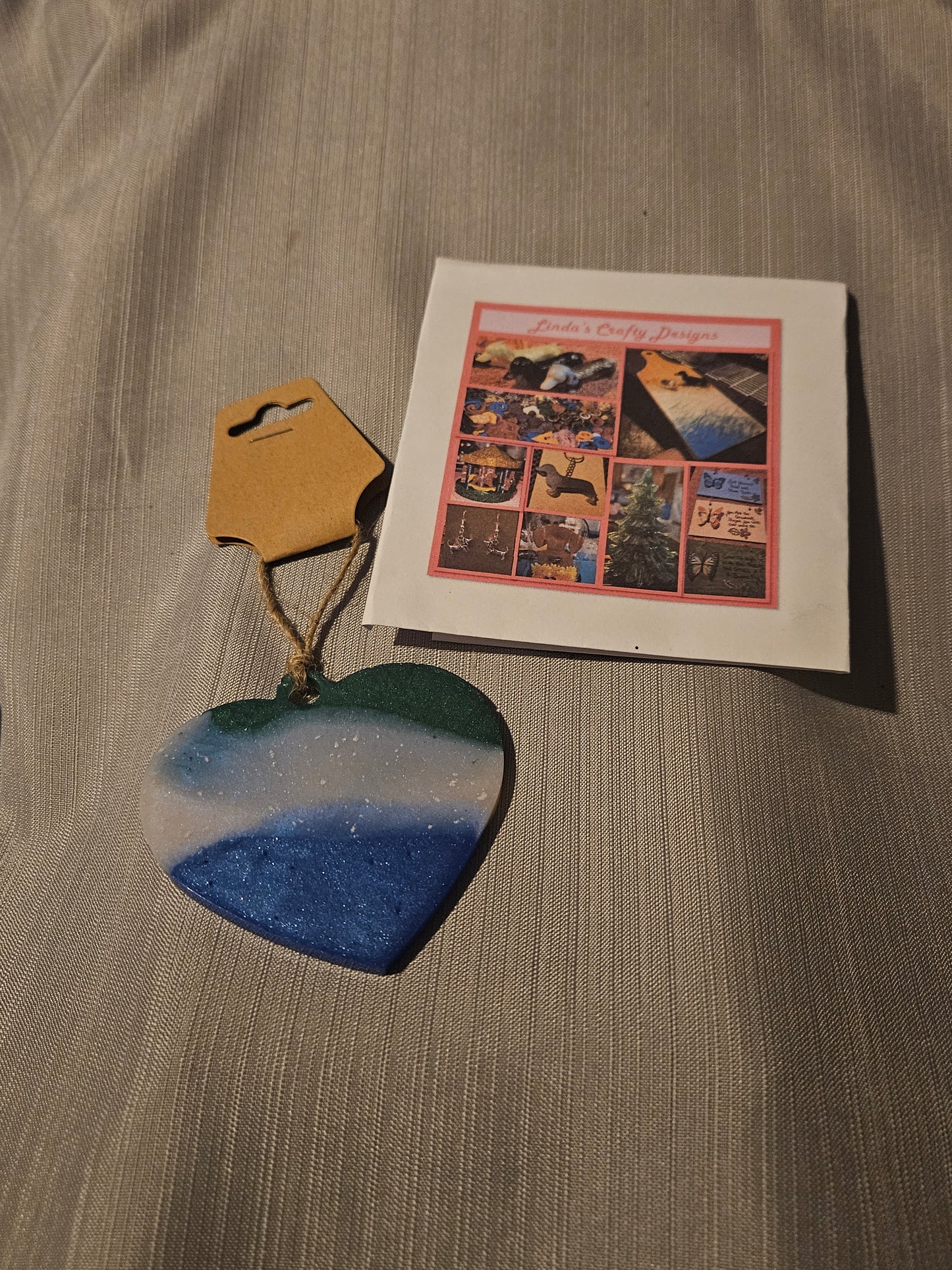 Resin Ornament - Blue White and Green 1 #562