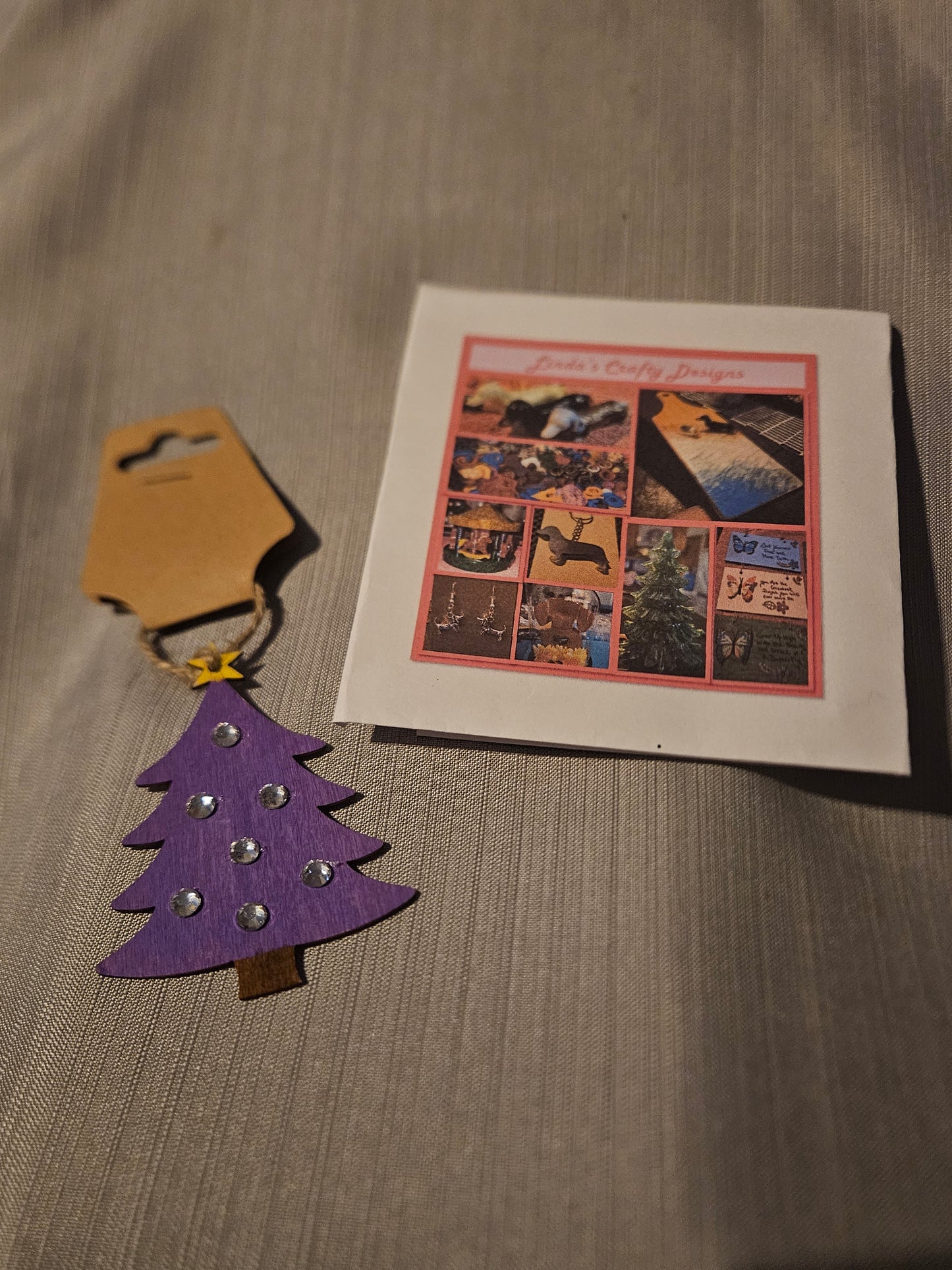 Wood Ornament - Little Tree - Purple #544. 545