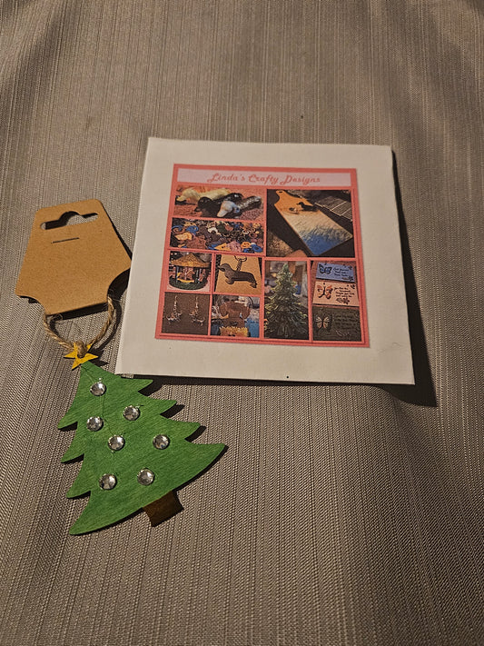 Wood Ornament - Little Tree - Green #548. 549