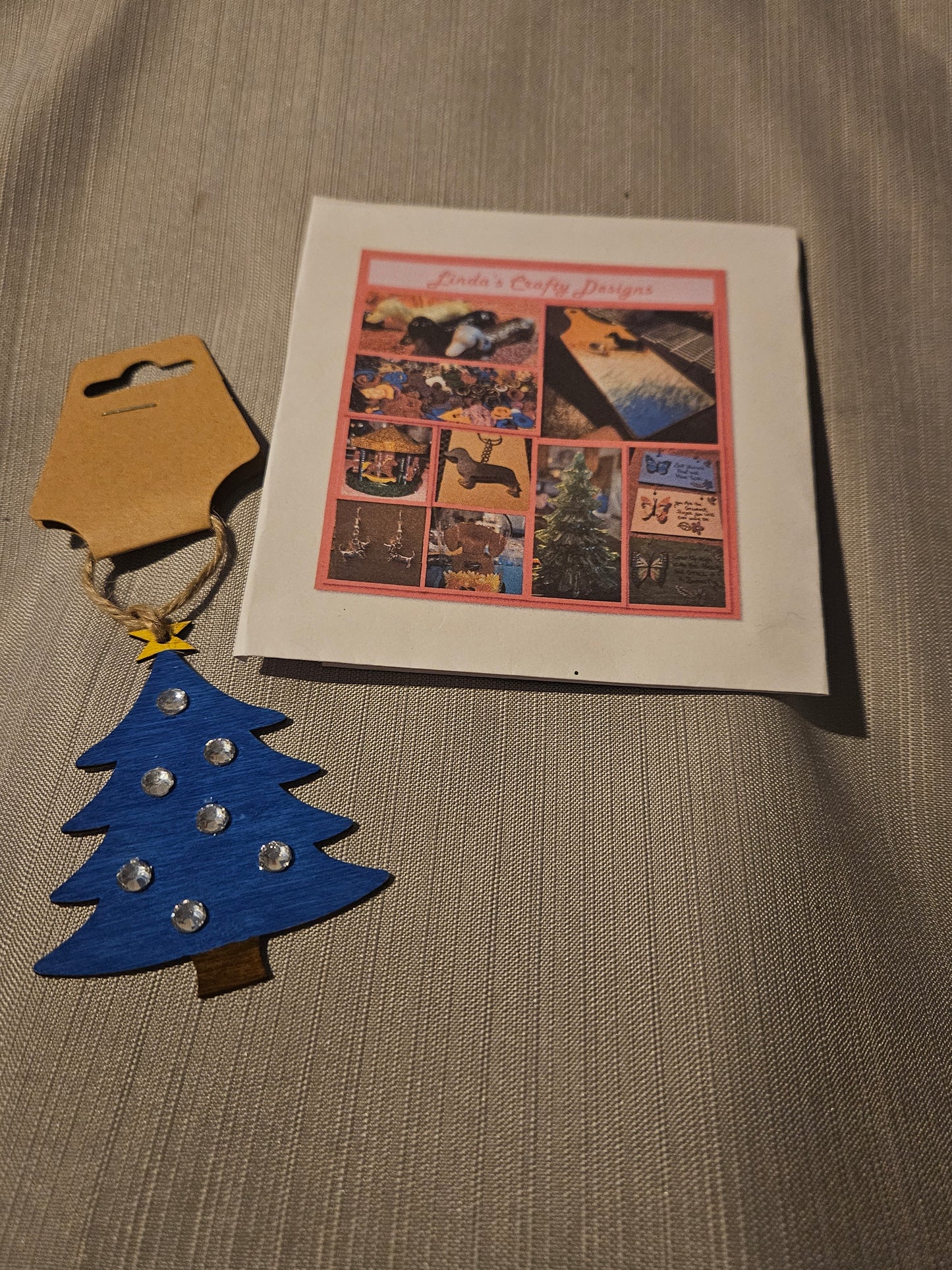 Wood Ornament - Little Tree - Blue #538. 539
