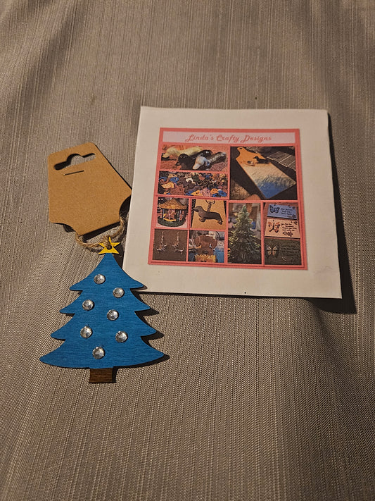 Wood Ornament - Little Tree - Sky Blue #546. 547