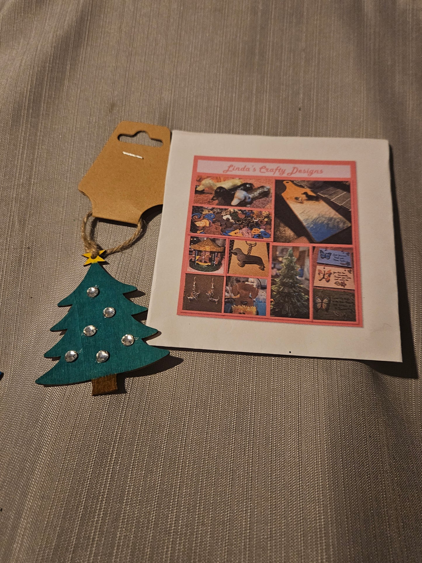 Wood Ornament - Little Tree - Dark Teal #550. 551