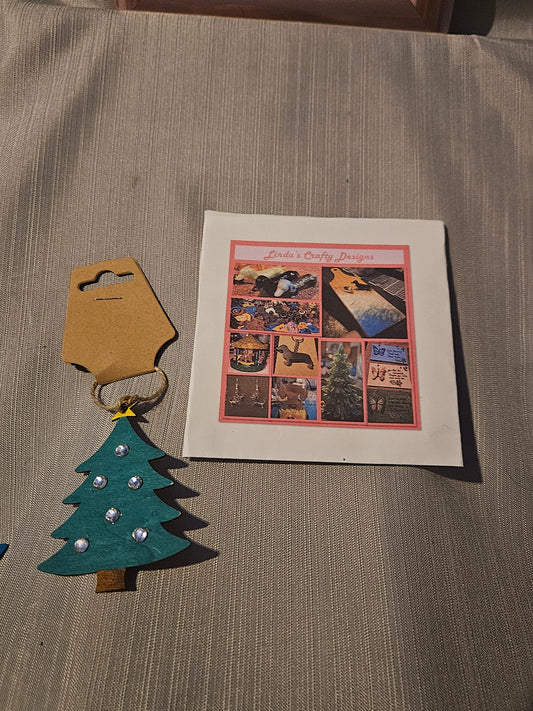 Wood Ornament - Little Tree - Dark Teal #550. 551