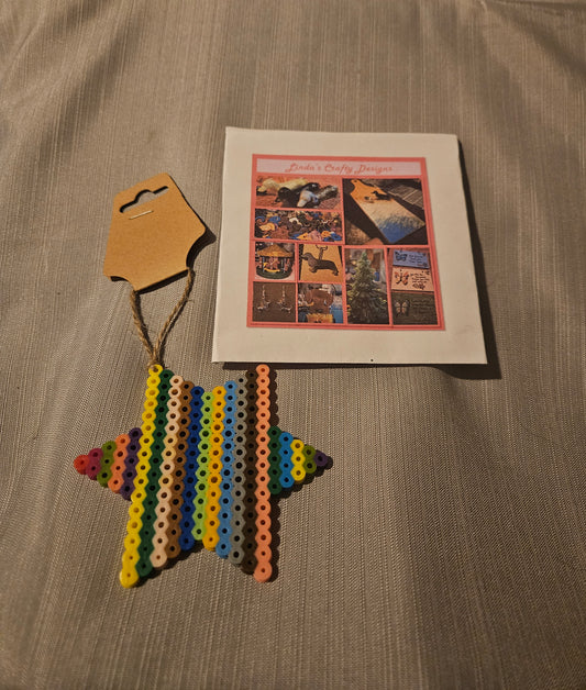 Plastic Melts Ornament - Rainbow Star #588