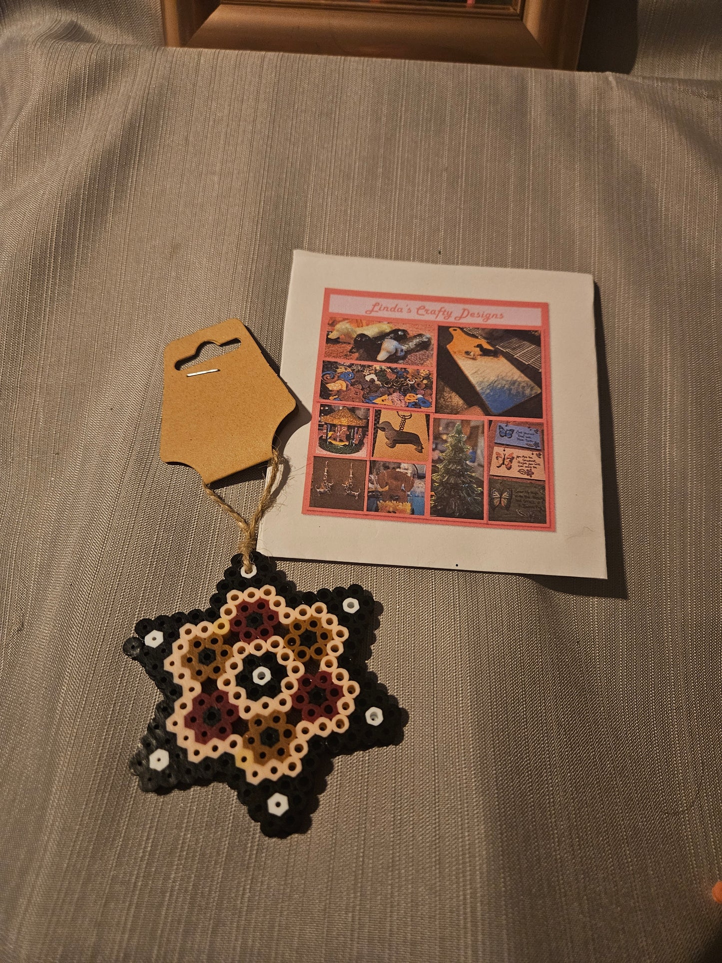 Plastic Melts Ornament - Black and Brown Star #580