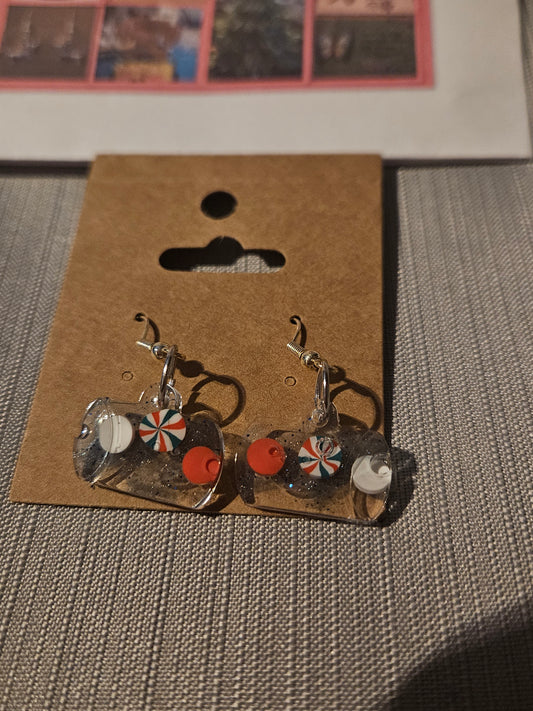 Resin/Metal Earrings (Hook) - Holiday Drinks #614