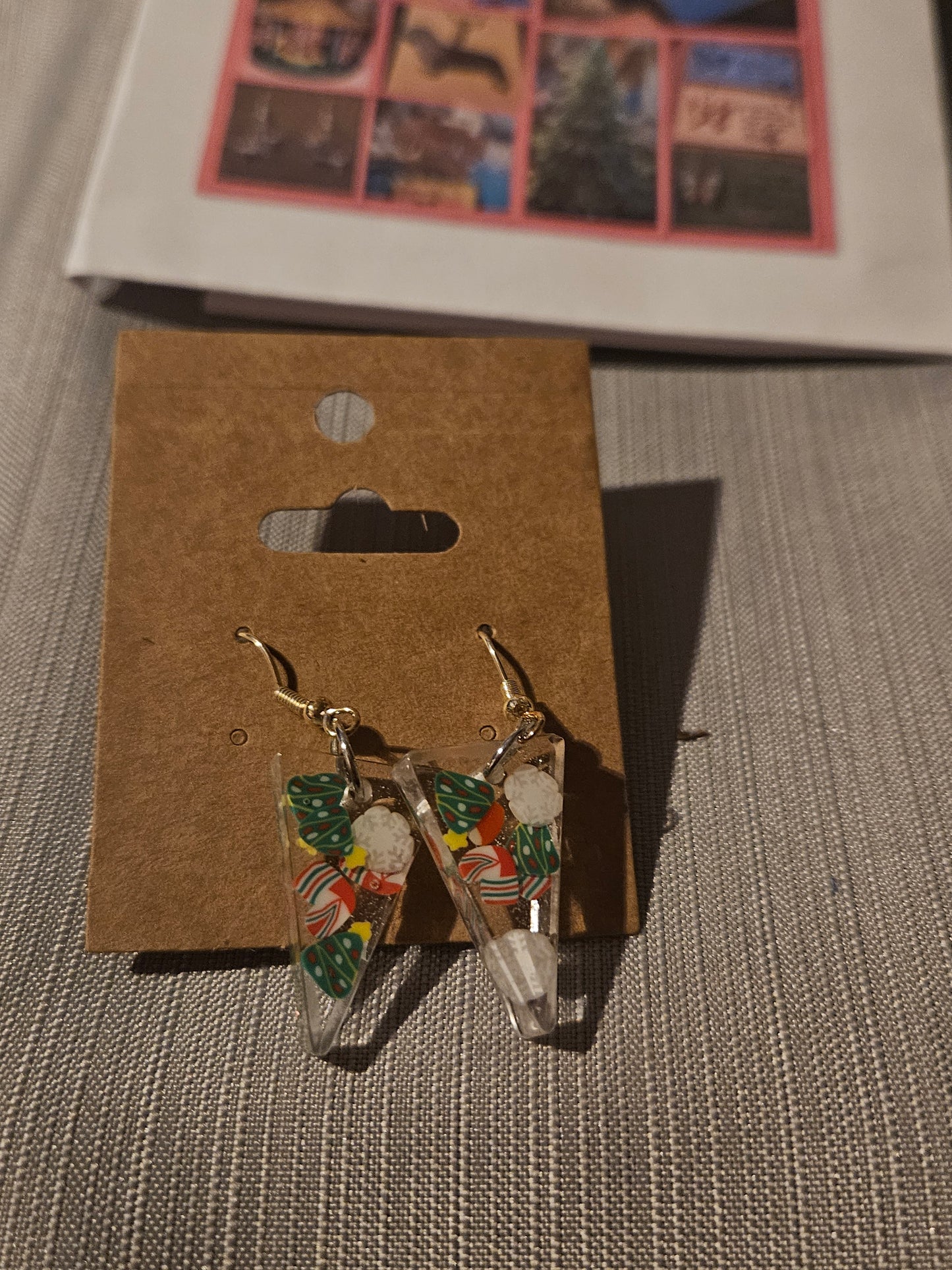 Resin/Metal Earrings (Hook) - Holiday Confetti #615