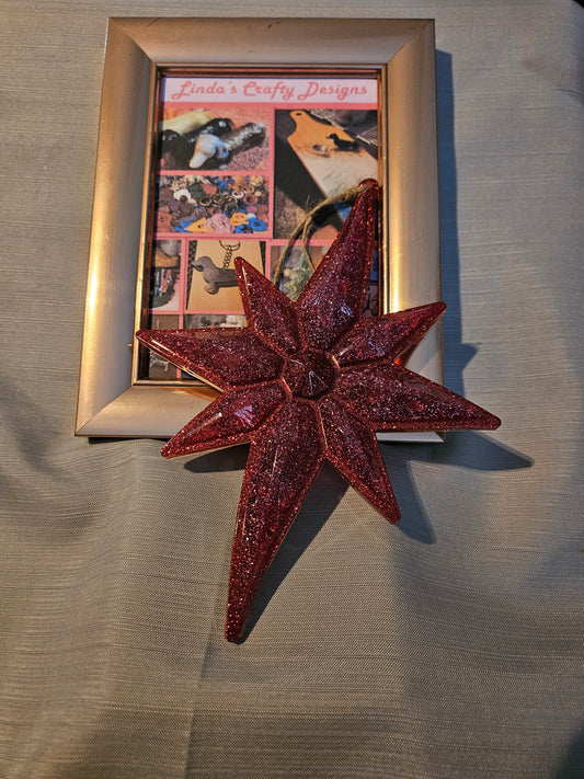 Resin Ornament - Extra Large 2-Toned Star (Pinks) #513