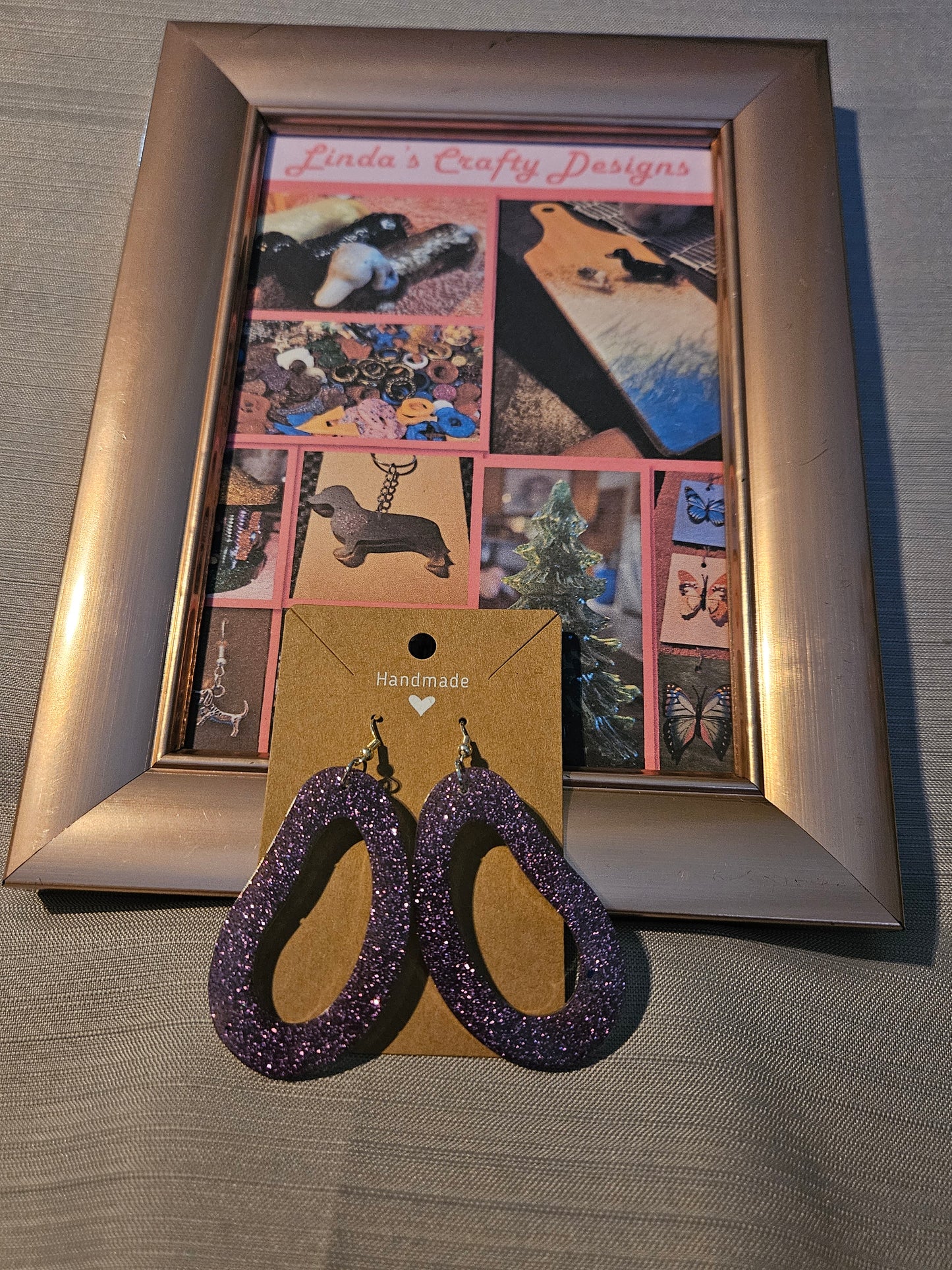 Resin/Metal Earrings (Hook) - Purple Passion #270