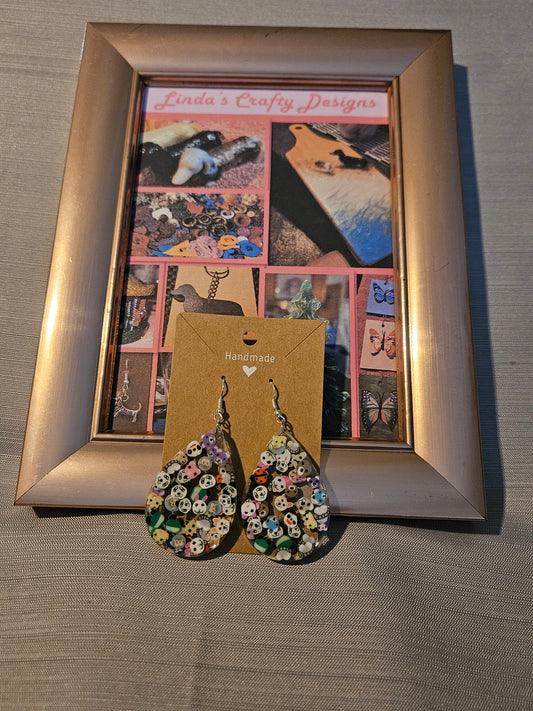 Resin/Metal Earrings (Hook) - Animals in Teardrops #240