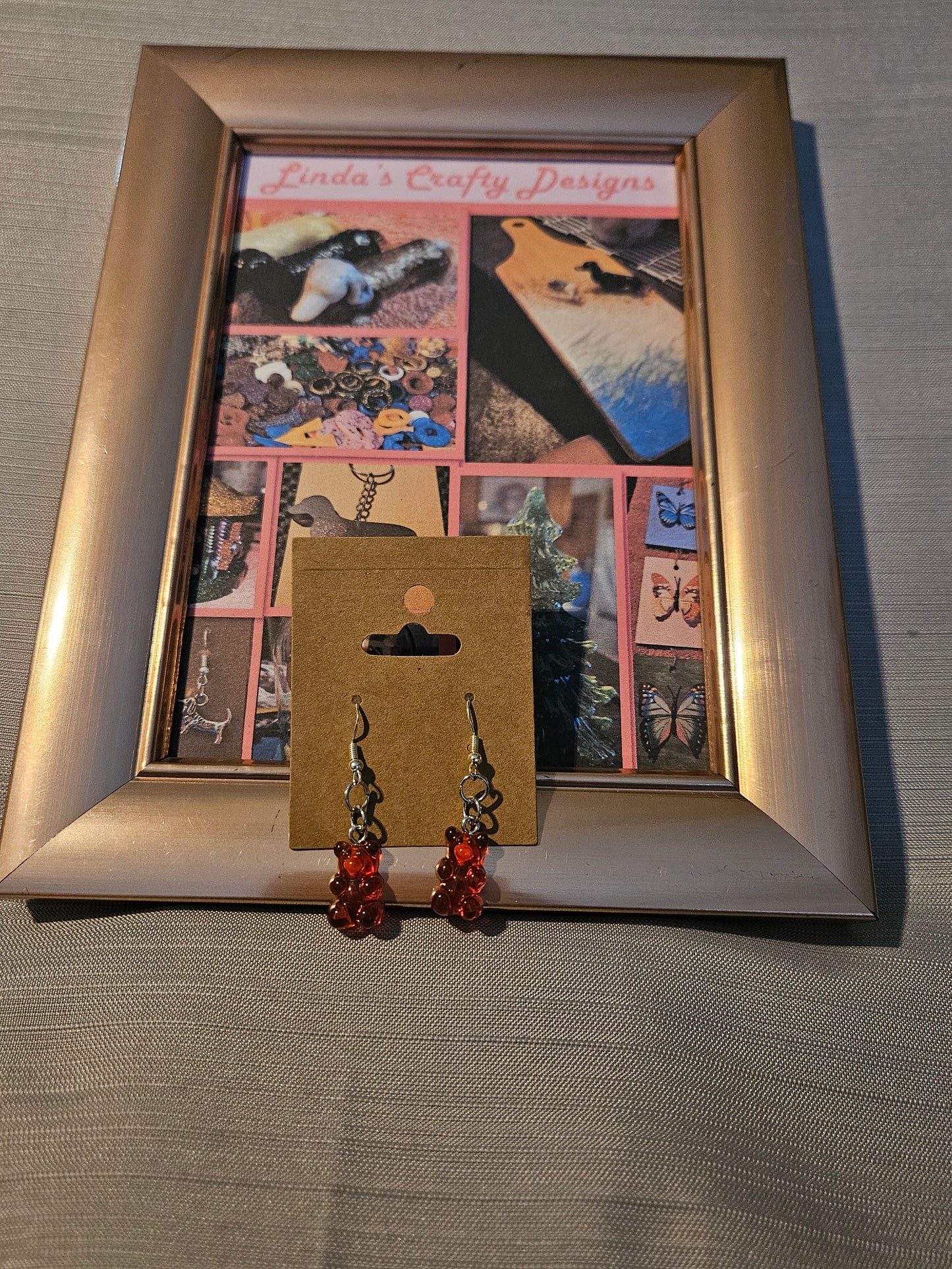 Plastic/Metal Earrings (Hook) - Red Gummy Bears #49